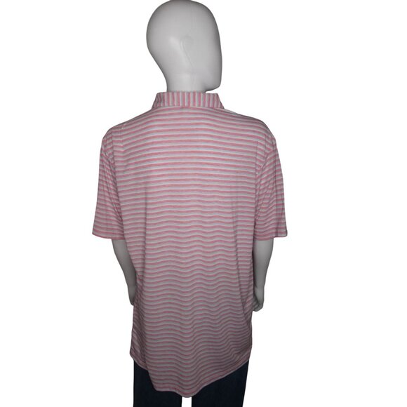 Peter Millar Golf Shirt Pink Stripes Size XL - Picture 5 of 9